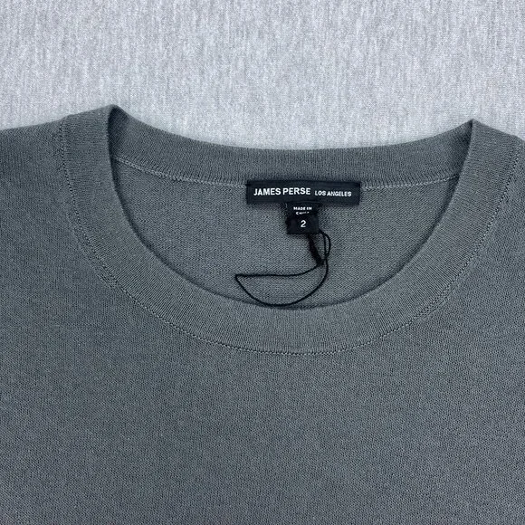 James Perse Cotton Nylon Crewneck Pullover Sweater Mens 2 (Medium) Gray MFCF3647
